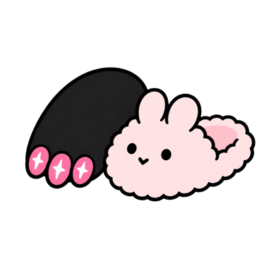 ピンクの爪とうさぎスリッパ